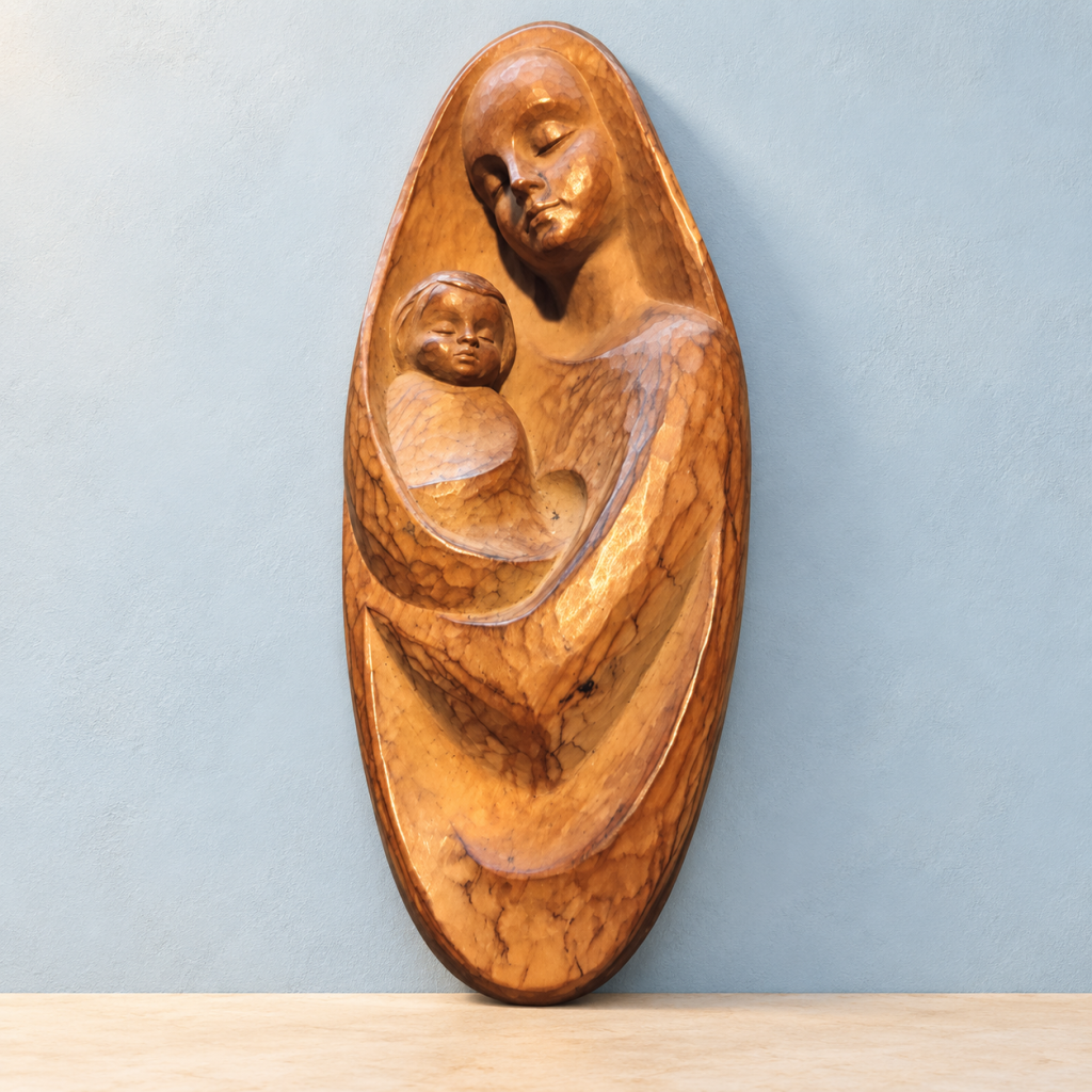Virgen de la Ternura con el Niño Jesús Dormido